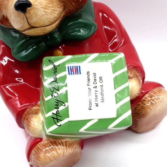 Christmas Cookie Jar Harry & David Cubby Limited Edition 2010 Collectors Candy - Picture 4 of 12